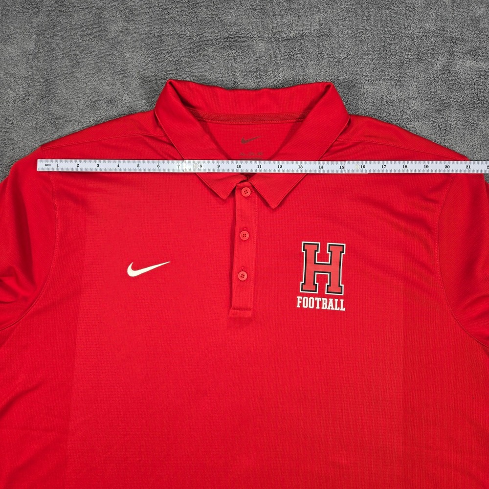Nike Dri-FIT Red Football Polo Shirt Men's 2XL Embroidered H‎ Logo Athletic - Picture 7 of 11